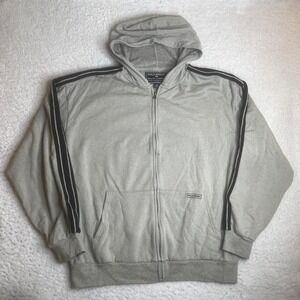 Vintage Polo sport men's beige black full zip hoodie light towel 90s xxl big